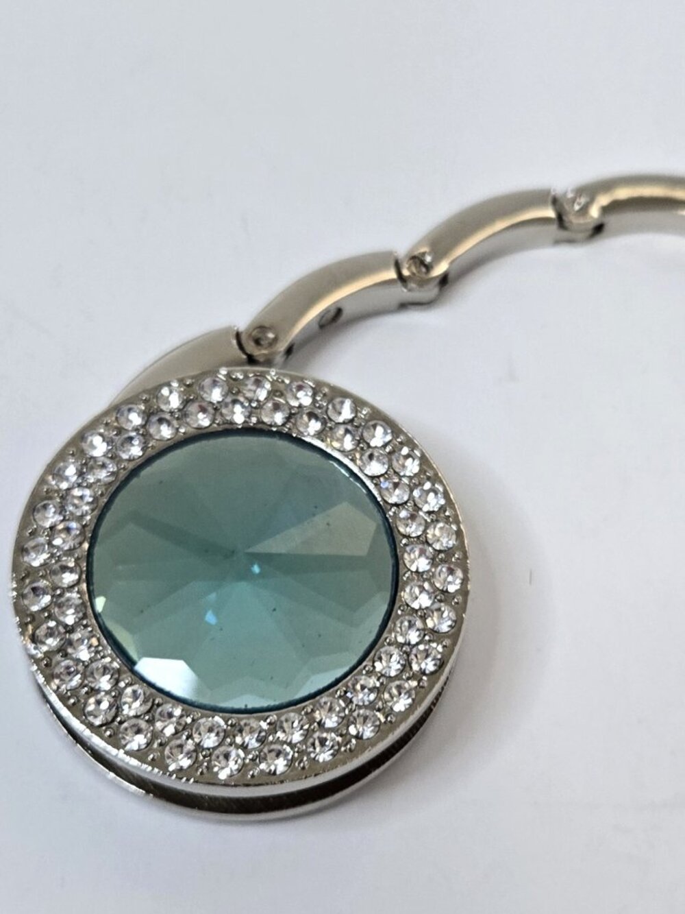 Avon Glamorous Purse Hook Portable Folding Purse/Handbag Hanger w/Rhinestones